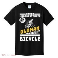 Never Underestimate An Oldman With A Bicycle Kids T-Shirt thumb 0