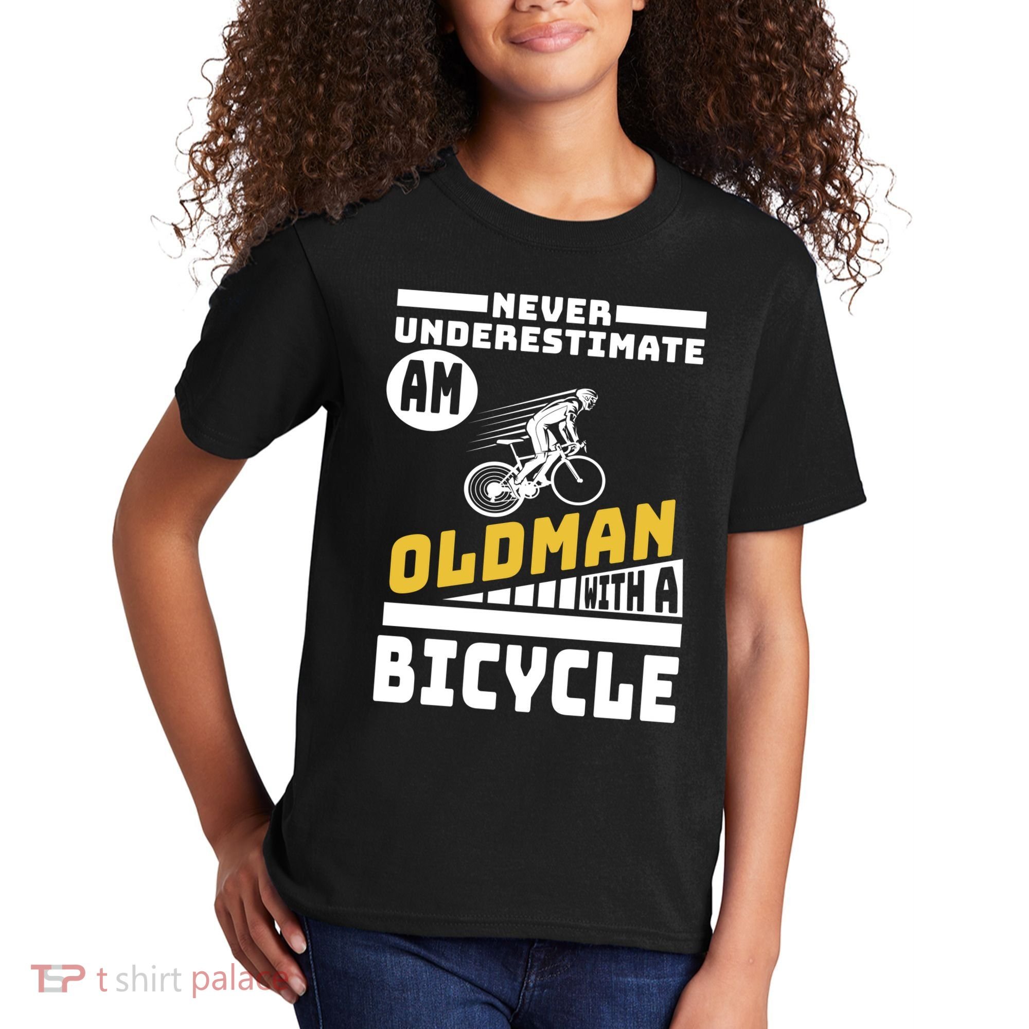 Never Underestimate An Oldman With A Bicycle Kids T-Shirt