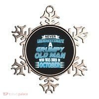 Never Underestimate Grumpy Old Man Born In October Ornament thumb 0