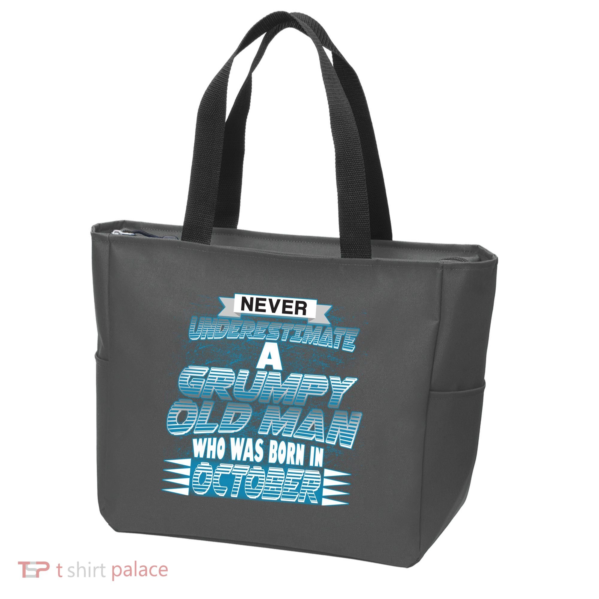 Never Underestimate Grumpy Old Man Born In October Tote Bag
