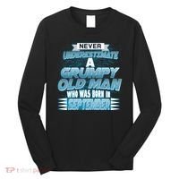Never Underestimate Grumpy Old Man Born In September Long Sleeve Shirt thumb 0