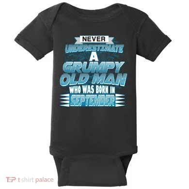 Never Underestimate Grumpy Old Man Born In September Baby Bodysuit