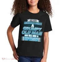 Never Underestimate Grumpy Old Man Born In September Kids T-Shirt thumb 2