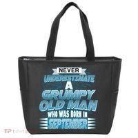Never Underestimate Grumpy Old Man Born In September Tote Bag thumb 0