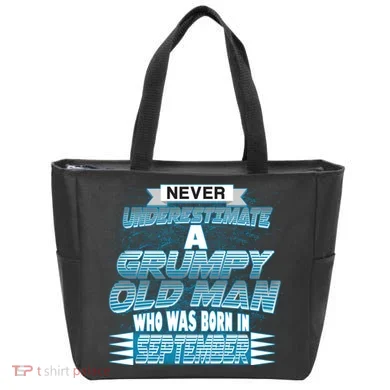 Never Underestimate Grumpy Old Man Born In September Tote Bag