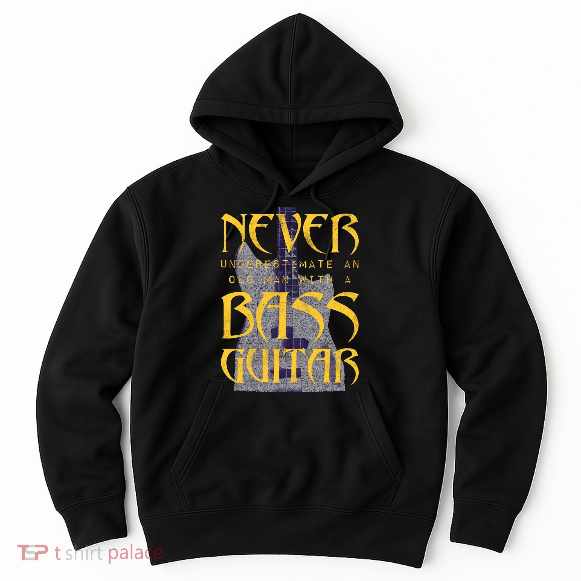 Never Underestimate Old Man With A Bass Guitar Hoodie