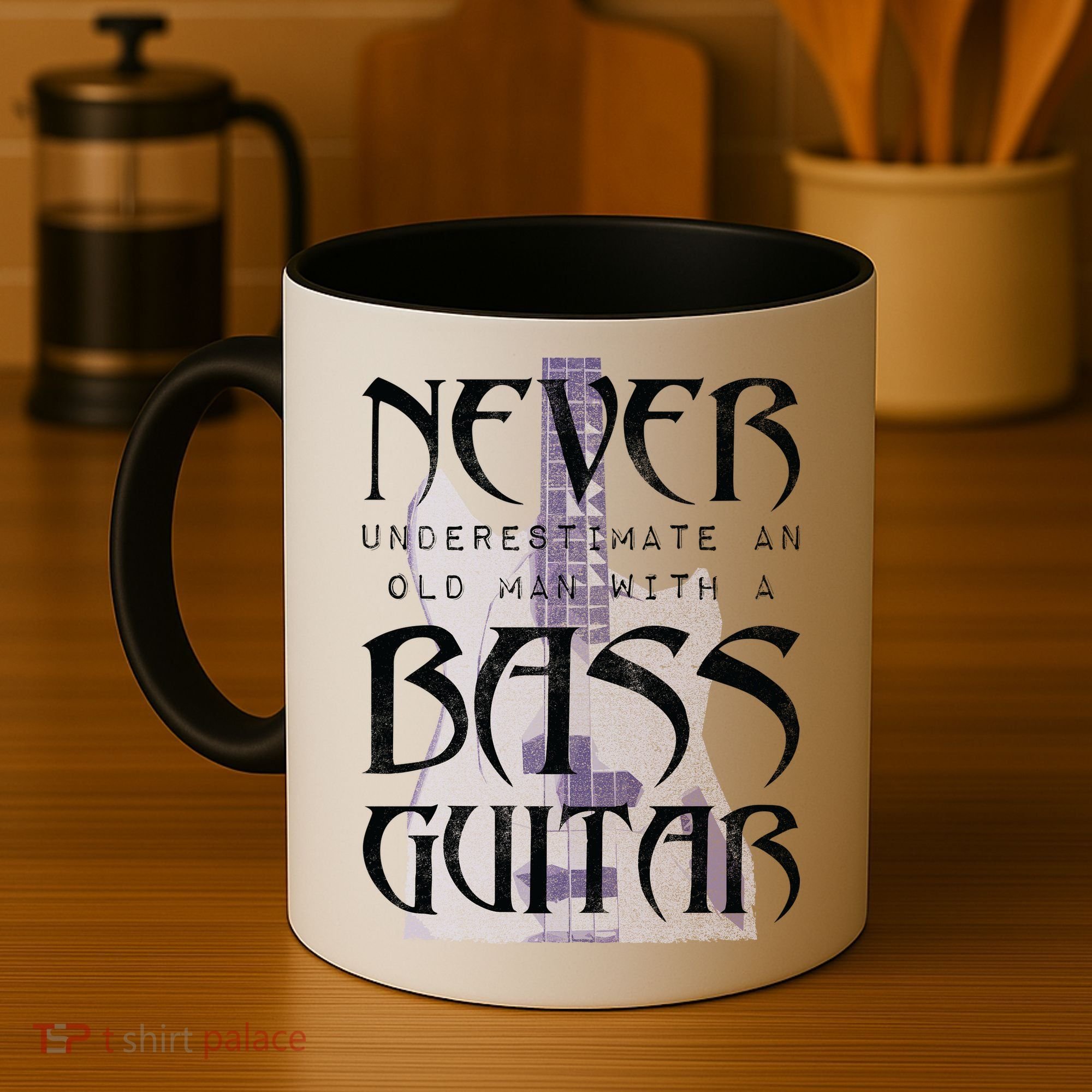 Never Underestimate Old Man With A Bass Guitar Coffee Mug