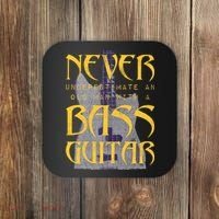 Never Underestimate Old Man With A Bass Guitar Coaster thumb 0
