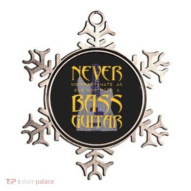 Never Underestimate Old Man With A Bass Guitar Ornament
