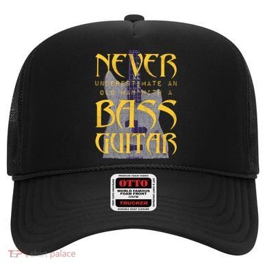 Never Underestimate Old Man With A Bass Guitar Hat