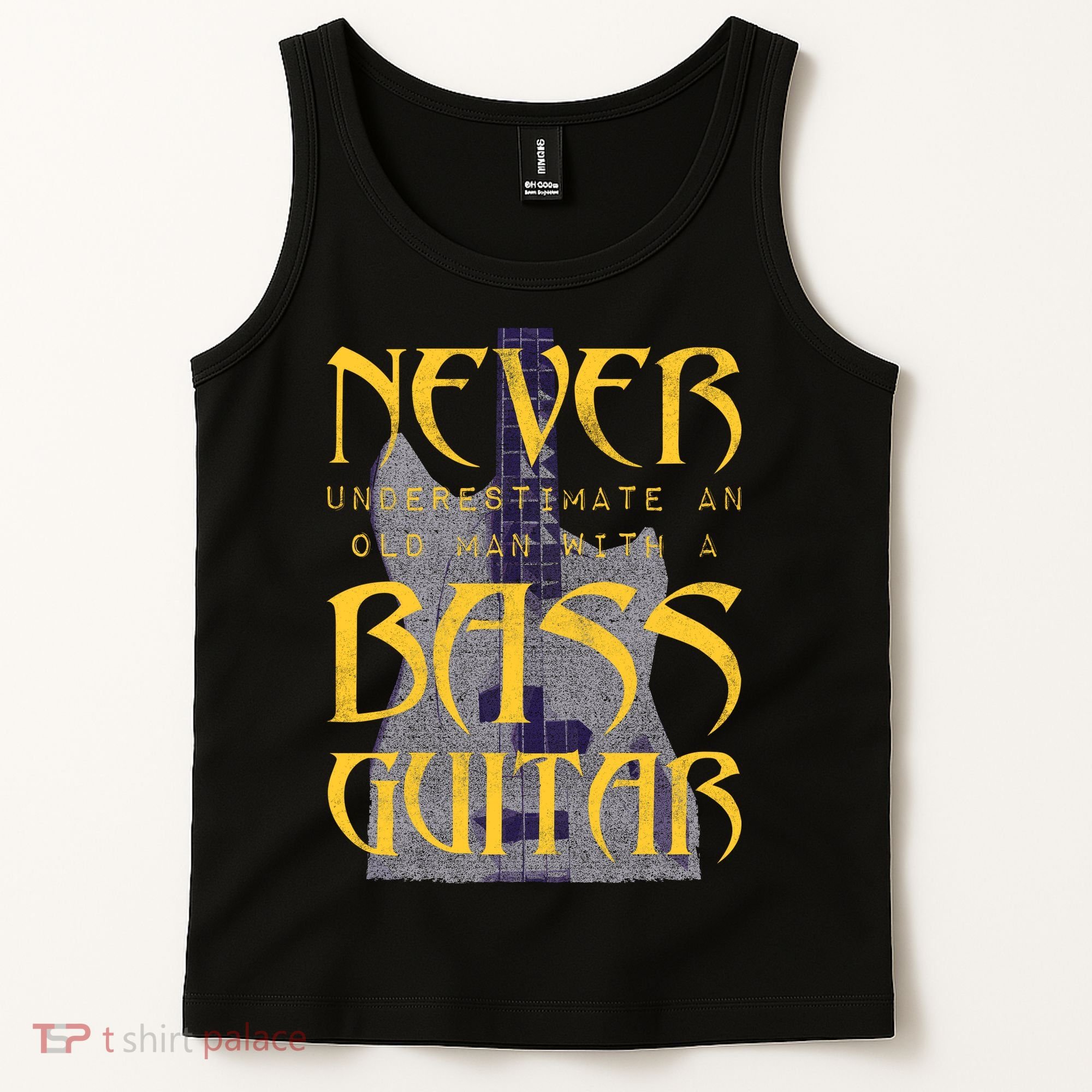 Never Underestimate Old Man With A Bass Guitar Tank Top