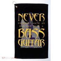 Never Underestimate Old Man With A Bass Guitar Golf Towel thumb 0