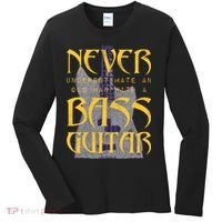 Never Underestimate Old Man With A Bass Guitar Women's Long Sleeve Shirt thumb 0