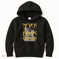 Never Underestimate Old Man With A Bass Guitar Kids Hoodie thumb 0