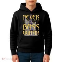 Never Underestimate Old Man With A Bass Guitar Kids Hoodie thumb 4