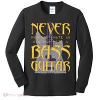 Never Underestimate Old Man With A Bass Guitar Kids Long Sleeve Shirt thumb 0