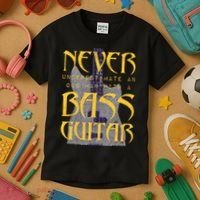 Never Underestimate Old Man With A Bass Guitar Kids T-Shirt thumb 3