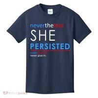 Nevertheless, She Persisted. Never Give Up. Never Give In. Feminist Kids T-Shirt thumb 0