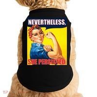 Nevertheless, She Persisted. Rosie Riverter Women's Rights Poster Doggie Tank thumb 0