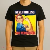 Nevertheless, She Persisted. Rosie Riverter Women's Rights Poster T-Shirt thumb 3