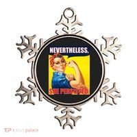 Nevertheless, She Persisted. Rosie Riverter Women's Rights Poster Ornament thumb 0