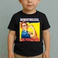 Nevertheless, She Persisted. Rosie Riverter Women's Rights Poster Toddler T-Shirt thumb 2