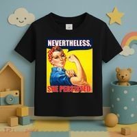Nevertheless, She Persisted. Rosie Riverter Women's Rights Poster Toddler T-Shirt thumb 3