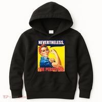 Nevertheless, She Persisted. Rosie Riverter Women's Rights Poster Kids Hoodie thumb 0