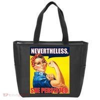 Nevertheless, She Persisted. Rosie Riverter Women's Rights Poster Tote Bag thumb 0