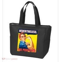 Nevertheless, She Persisted. Rosie Riverter Women's Rights Poster Tote Bag thumb 3