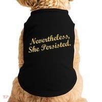 Nevertheless, She Persisted. Script Gold Glitter Print Doggie Tank thumb 0