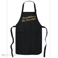 Nevertheless, She Persisted. Script Gold Glitter Print Apron thumb 0