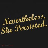 Nevertheless, She Persisted. Script Gold Glitter Print Polo thumb 3