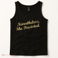 Nevertheless, She Persisted. Script Gold Glitter Print Tank Top thumb 2