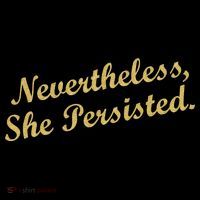 Nevertheless, She Persisted. Script Gold Glitter Print Kids T-Shirt thumb 4