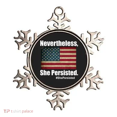 Nevertheless She Persisted American Flag Ornament
