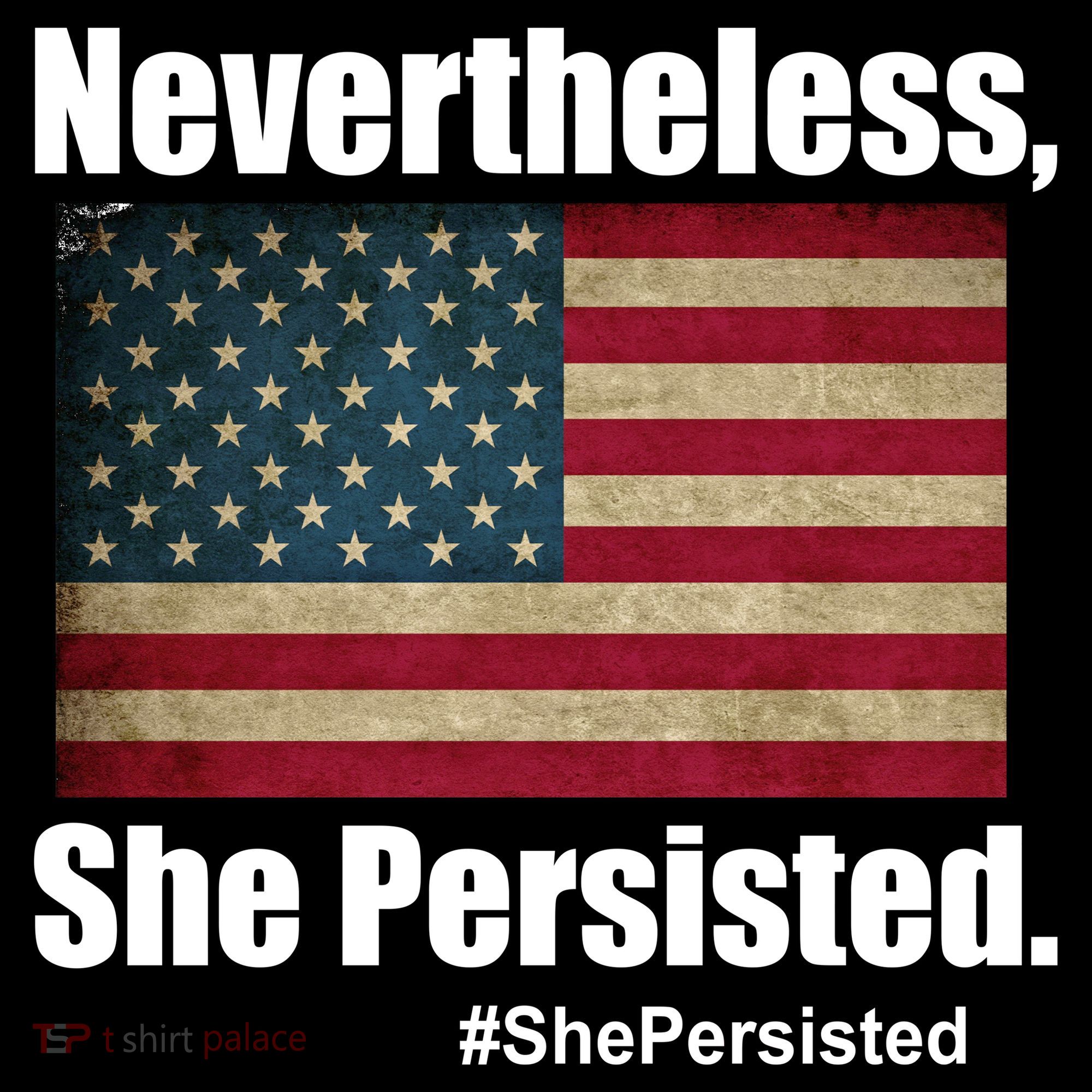 Nevertheless She Persisted American Flag Ornament