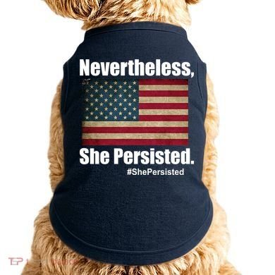 Nevertheless She Persisted American Flag Doggie Tank