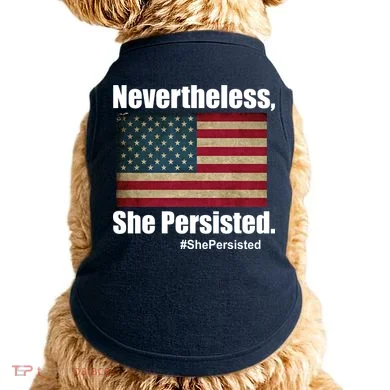 Nevertheless She Persisted American Flag Doggie Tank