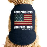 Nevertheless She Persisted American Flag Doggie Tank thumb 0
