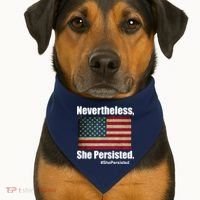 Nevertheless She Persisted American Flag USA-Made Doggie Bandana thumb 1