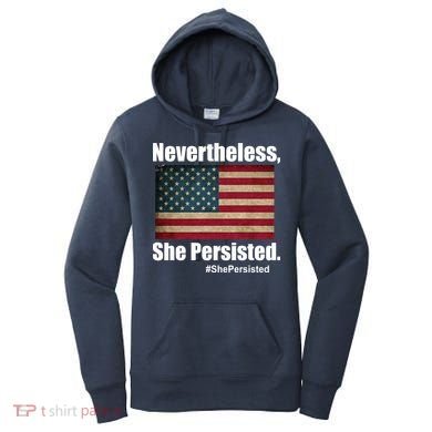 Nevertheless She Persisted American Flag Women's Hoodie