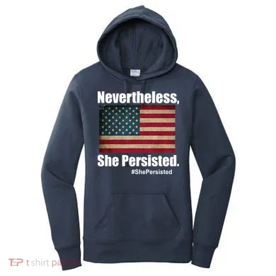 Nevertheless She Persisted American Flag Women's Hoodie