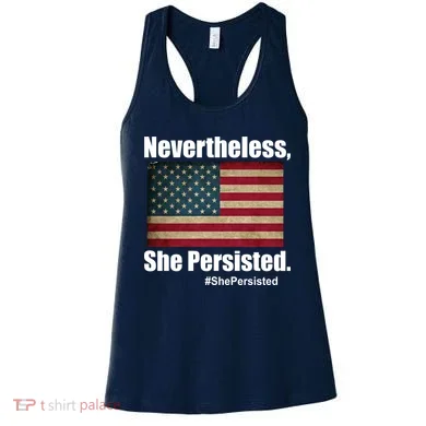 Nevertheless She Persisted American Flag Women's Tank Top