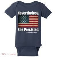 Nevertheless She Persisted American Flag Baby Bodysuit thumb 0