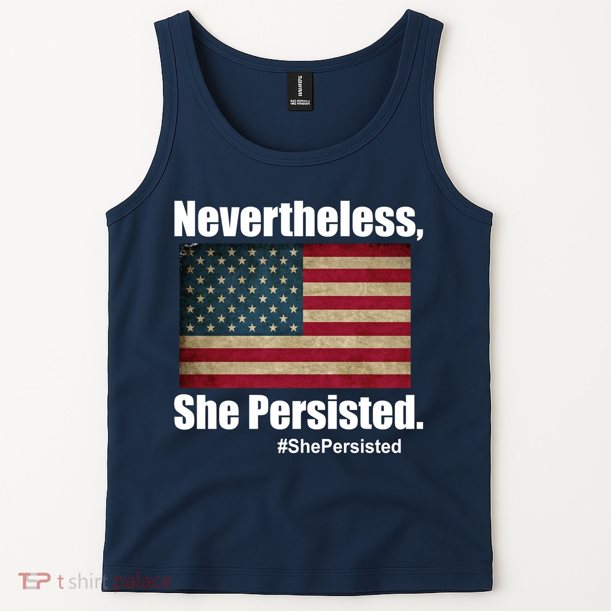 Nevertheless She Persisted American Flag Tank Top