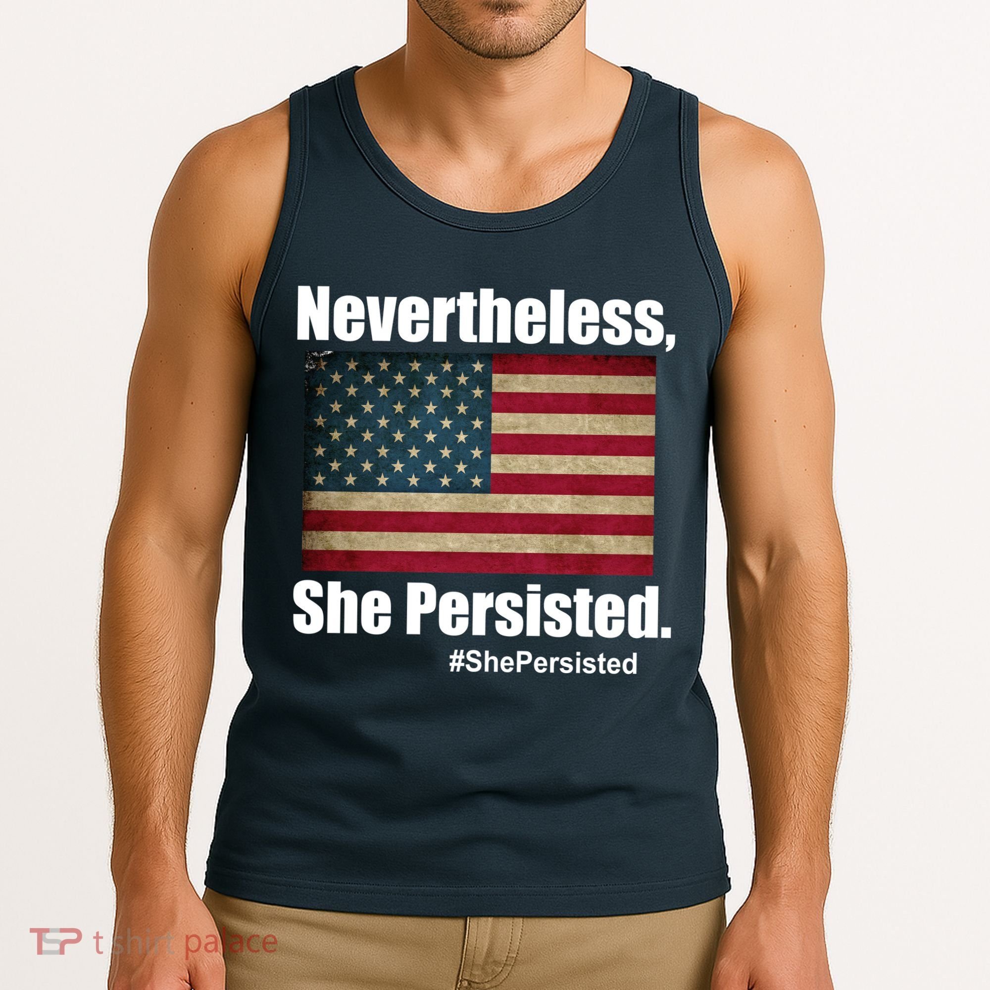 Nevertheless She Persisted American Flag Tank Top