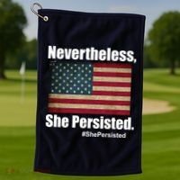 Nevertheless She Persisted American Flag Golf Towel thumb 1