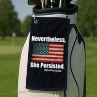 Nevertheless She Persisted American Flag Golf Towel thumb 2