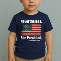 Nevertheless She Persisted American Flag Toddler T-Shirt thumb 2